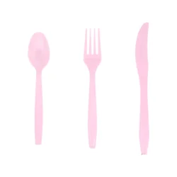 Meijer Baby Pink Plastic Cutlery, 18 Count