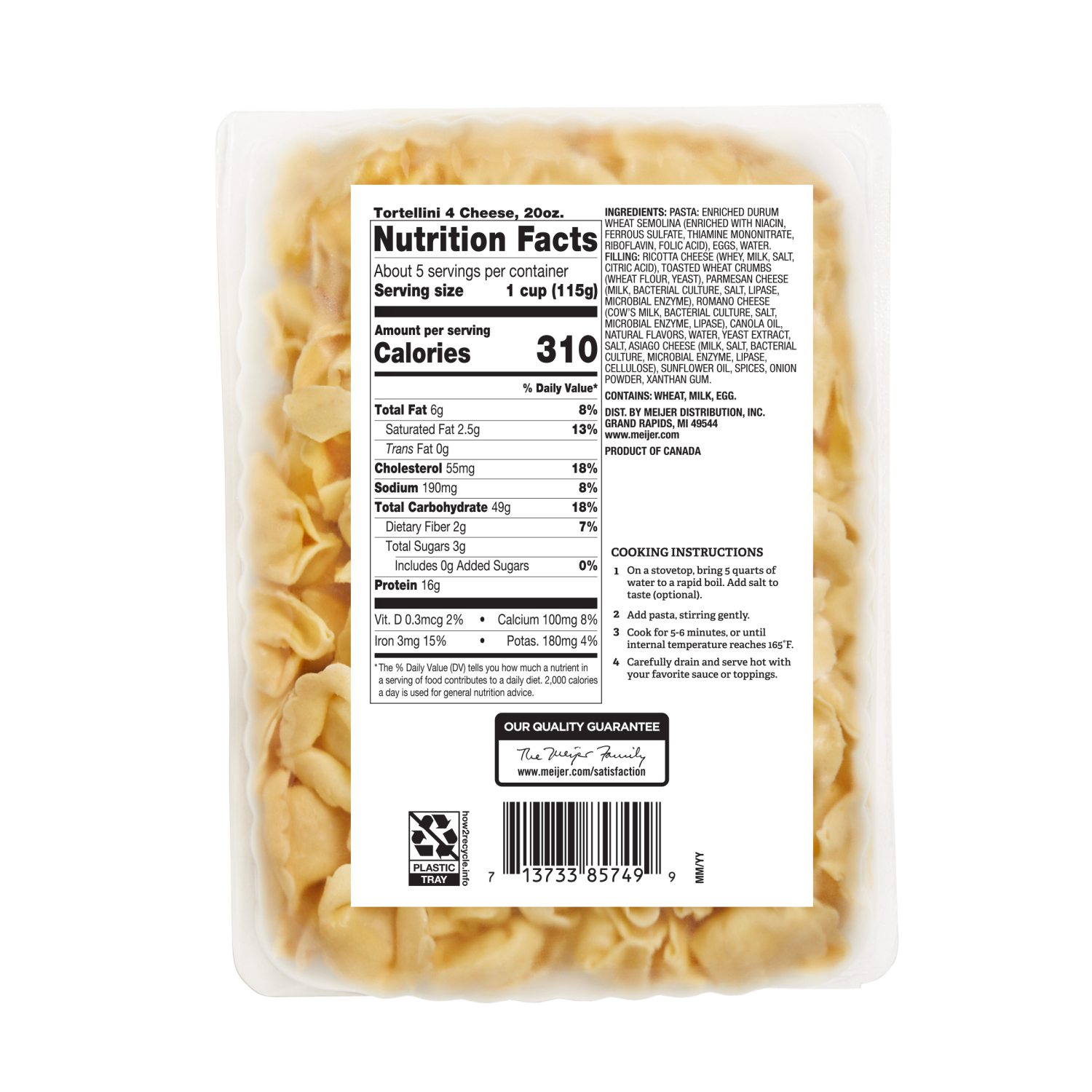 slide 2 of 6, Crafted Market by Meijer 4 Cheese Tortellini, 20 oz., 20 oz