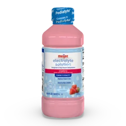 Meijer Strawberry Electrolyte Solution, Replaces Electrolytes, Fluid &amp; Zinc, Kids &amp; Adults