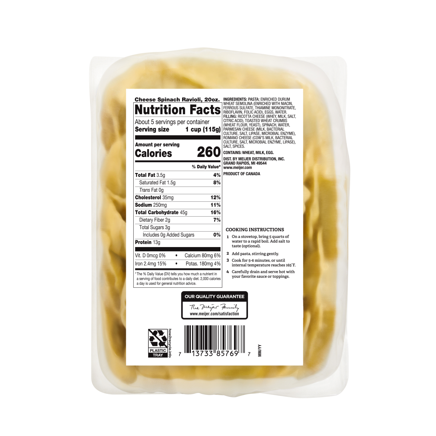 slide 2 of 6, Crafted Market by Meijer Cheese and Spinach Ravioli, 20 oz., 20 oz