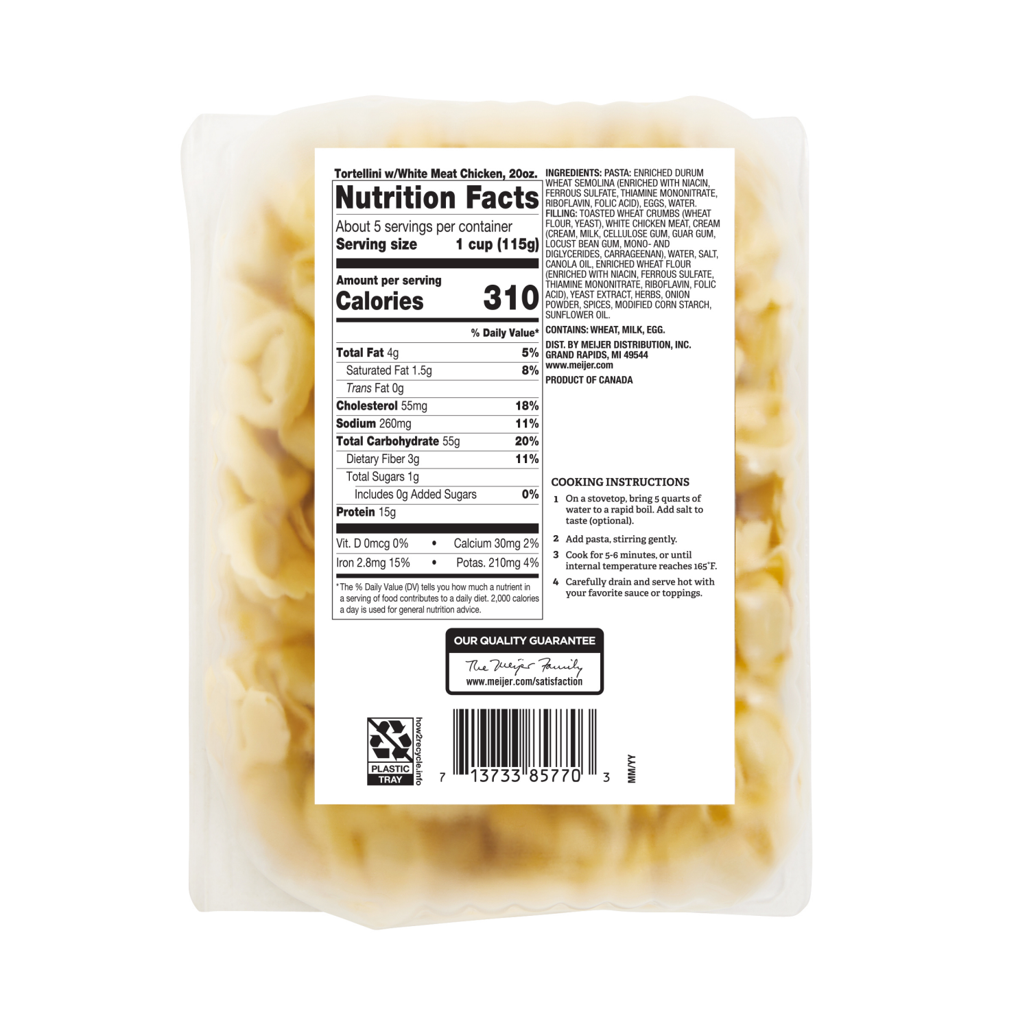 slide 2 of 6, Crafted Market by Meijer White Meat Chicken Tortellini, 20 oz., 20 oz