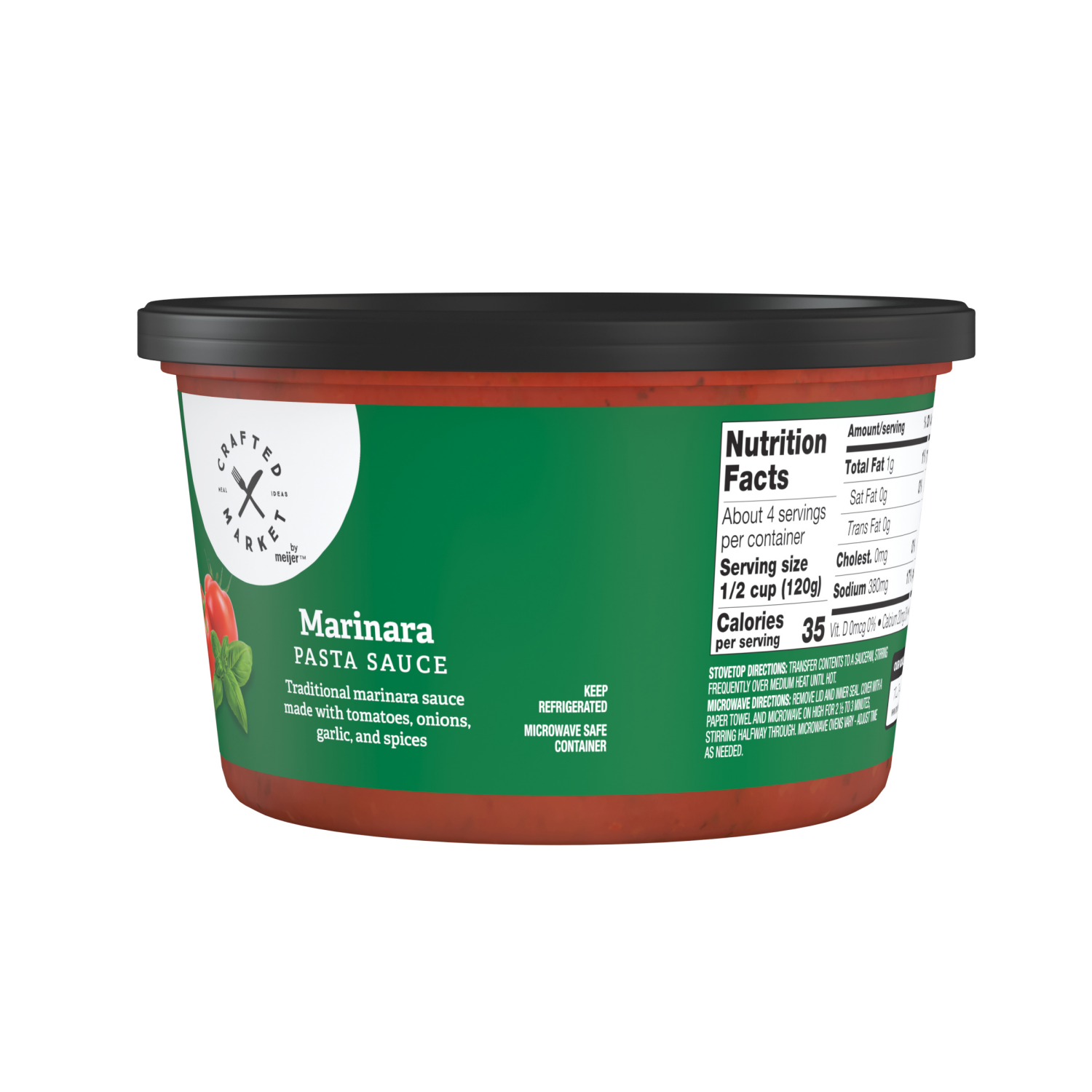 slide 4 of 5, Crafted Market by Meijer Tomato Basil Pasta Sauce, 16 oz