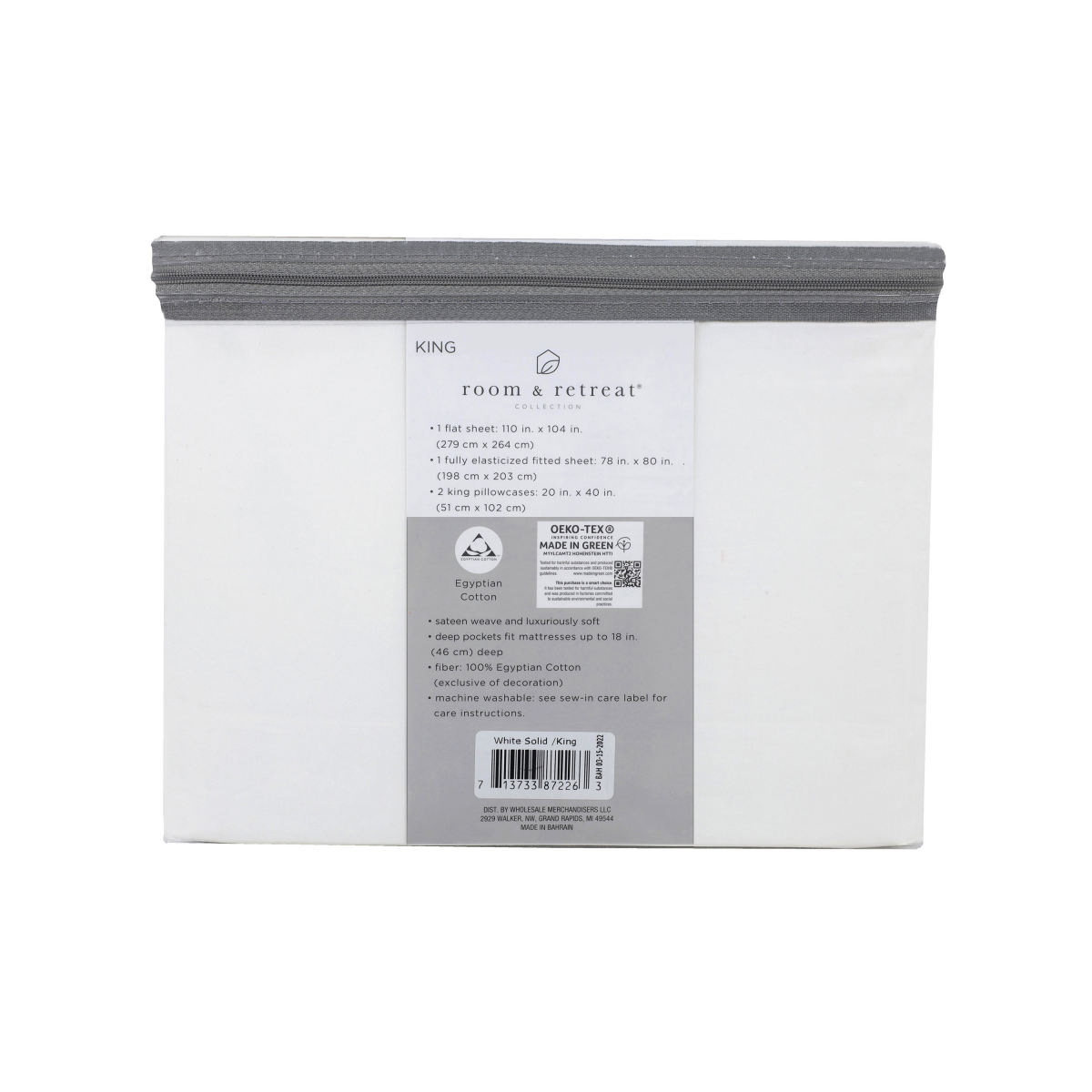 slide 2 of 2, Home 500 Thread Count Egyptian Cotton Sheet Set, King, White, King Size