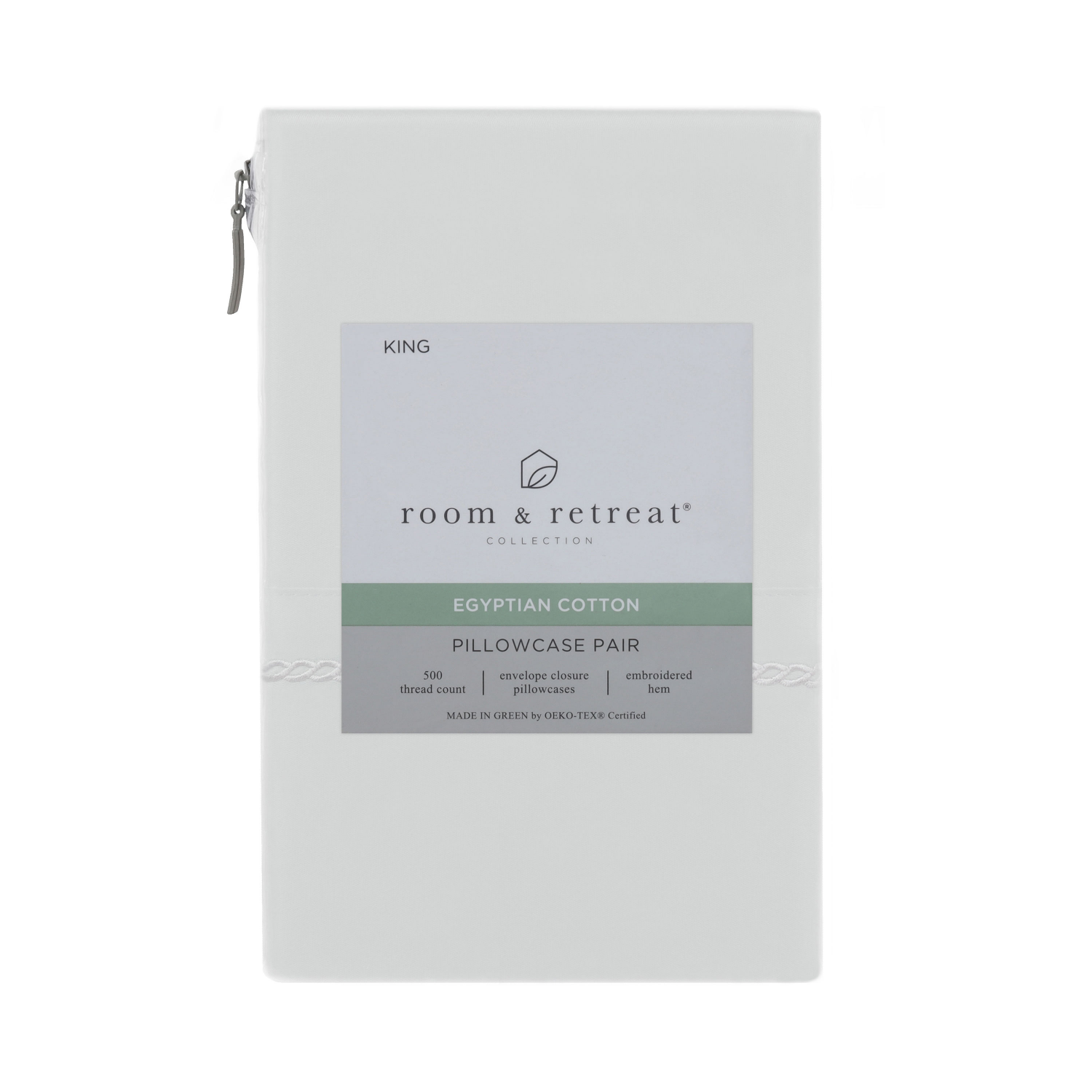 slide 1 of 2, Home 500 Thread Count Egyptian Cotton Pillowcases, King, White, 1 pc