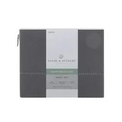 ROOM & RETREAT Home 500 Thread Count Egyptian Cotton Sheet Set, Queen, Frost Grey