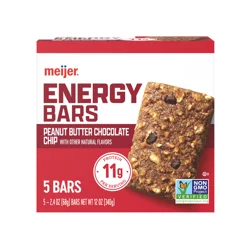 Meijer Peanut Butter Chocolate Chip Energy Bars, 5 ct
