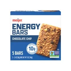 Meijer Chocolate Chip Energy Bars, 5 Ct