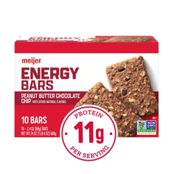 Meijer Peanut Butter Chocolate Chip Energy Bars, 10 Ct