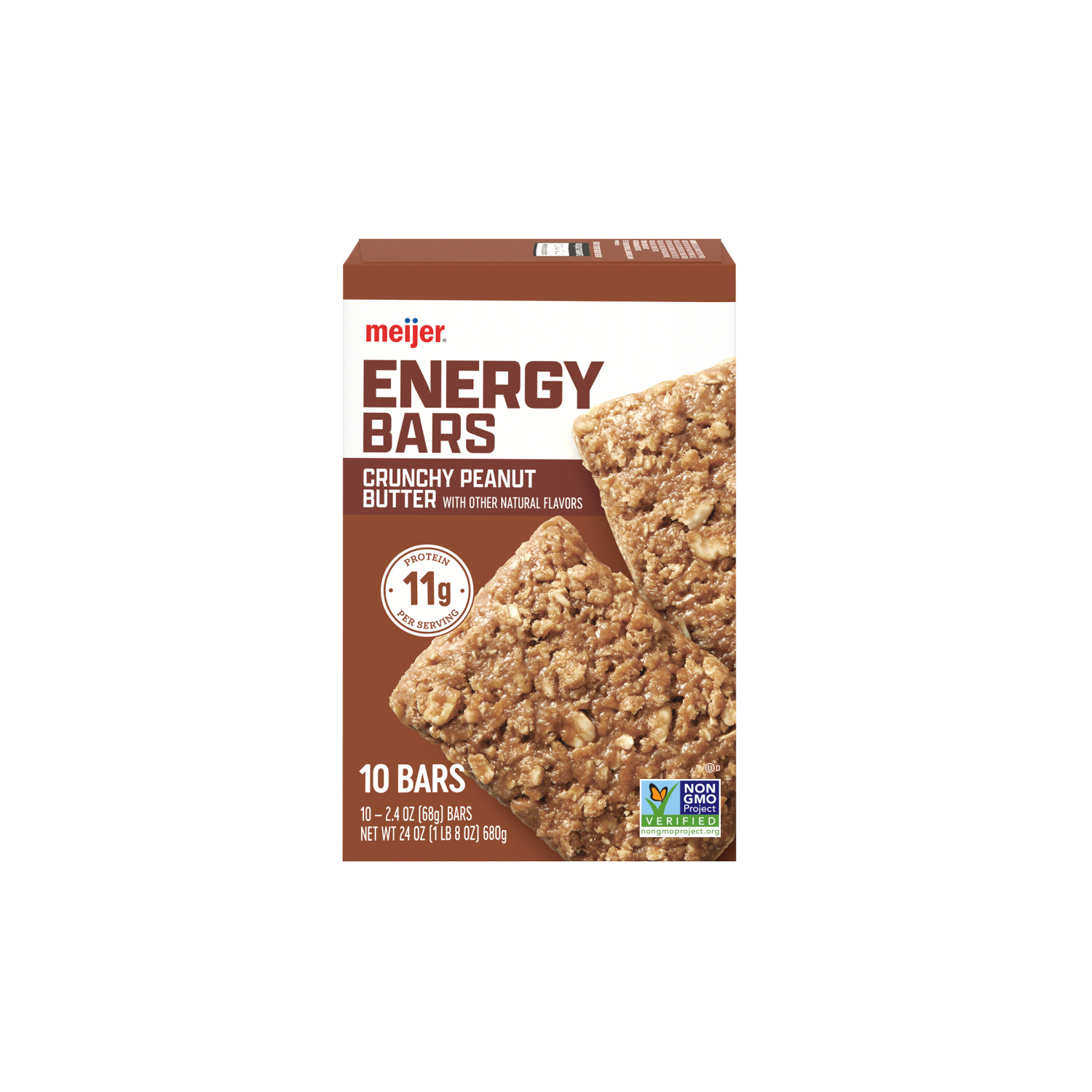 slide 2 of 6, Meijer Crunchy Peanut Butter Energy Bars, 10 Ct, 10 ct