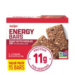 Meijer Peanut Butter Chocolate Chip Energy Bars, 15 Ct