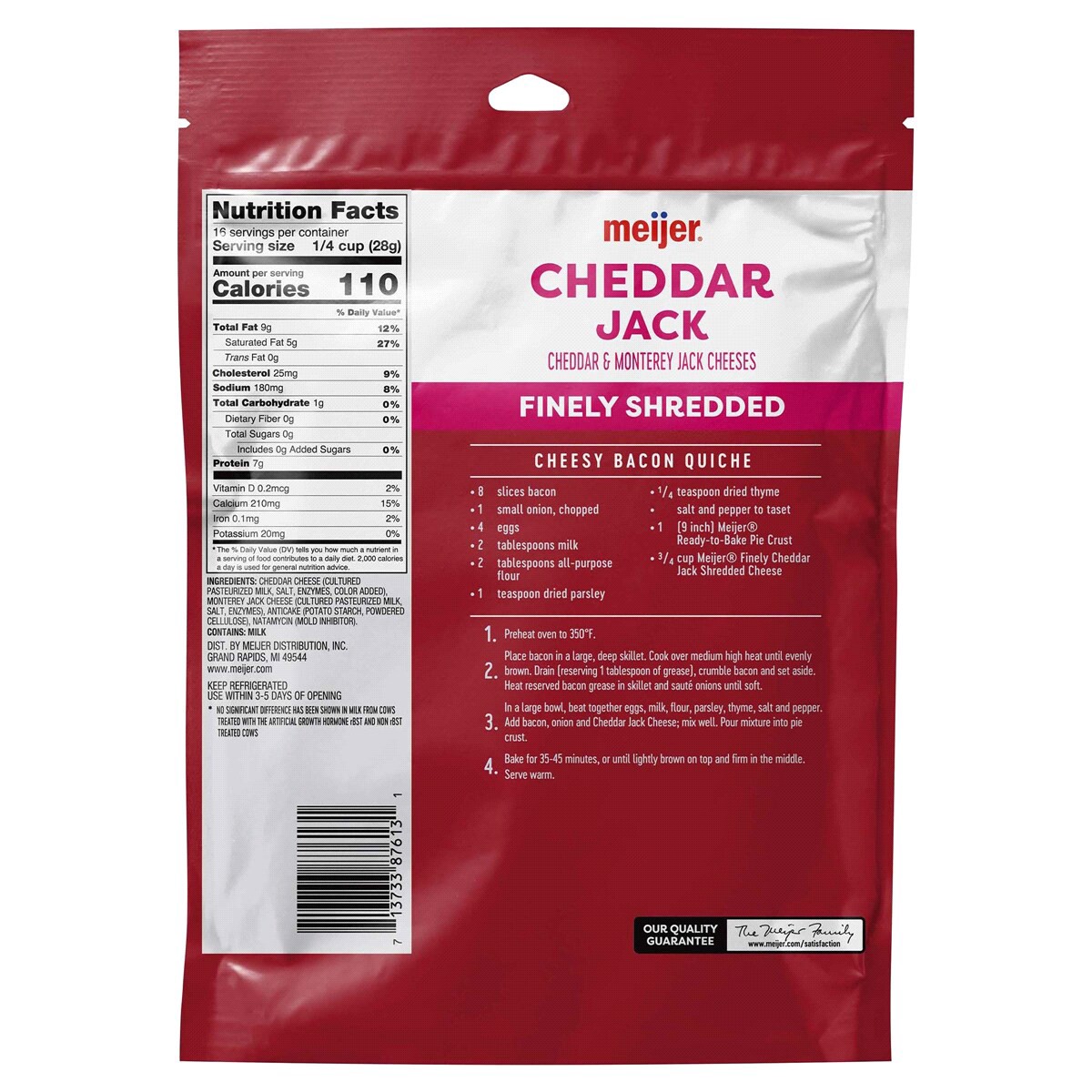 slide 2 of 2, Meijer Shredded Cheddar Jack Cheese, 16 oz