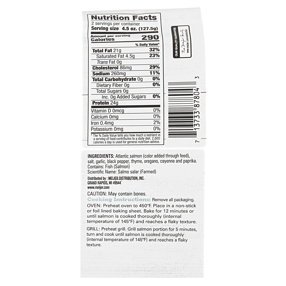 slide 2 of 2, Meijer Meals Made Easy Atlantic Salmon Portions. 2Pack. 9Oz, 2 ct