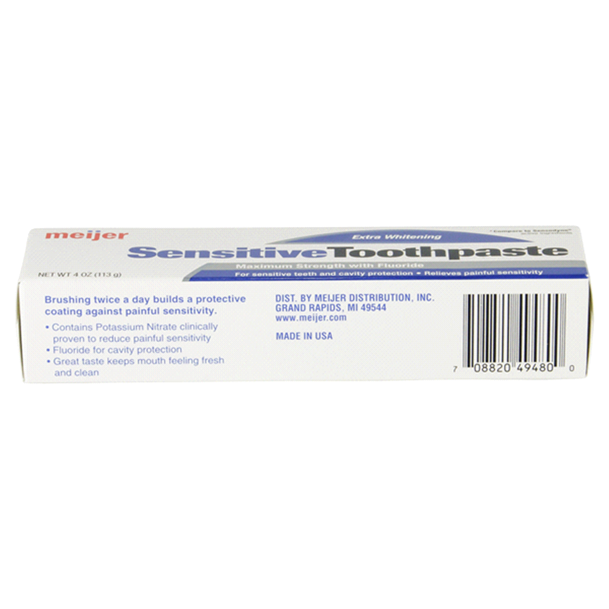slide 2 of 3, Meijer Sensitive Toothpaste, Extra Whitening, 4 oz