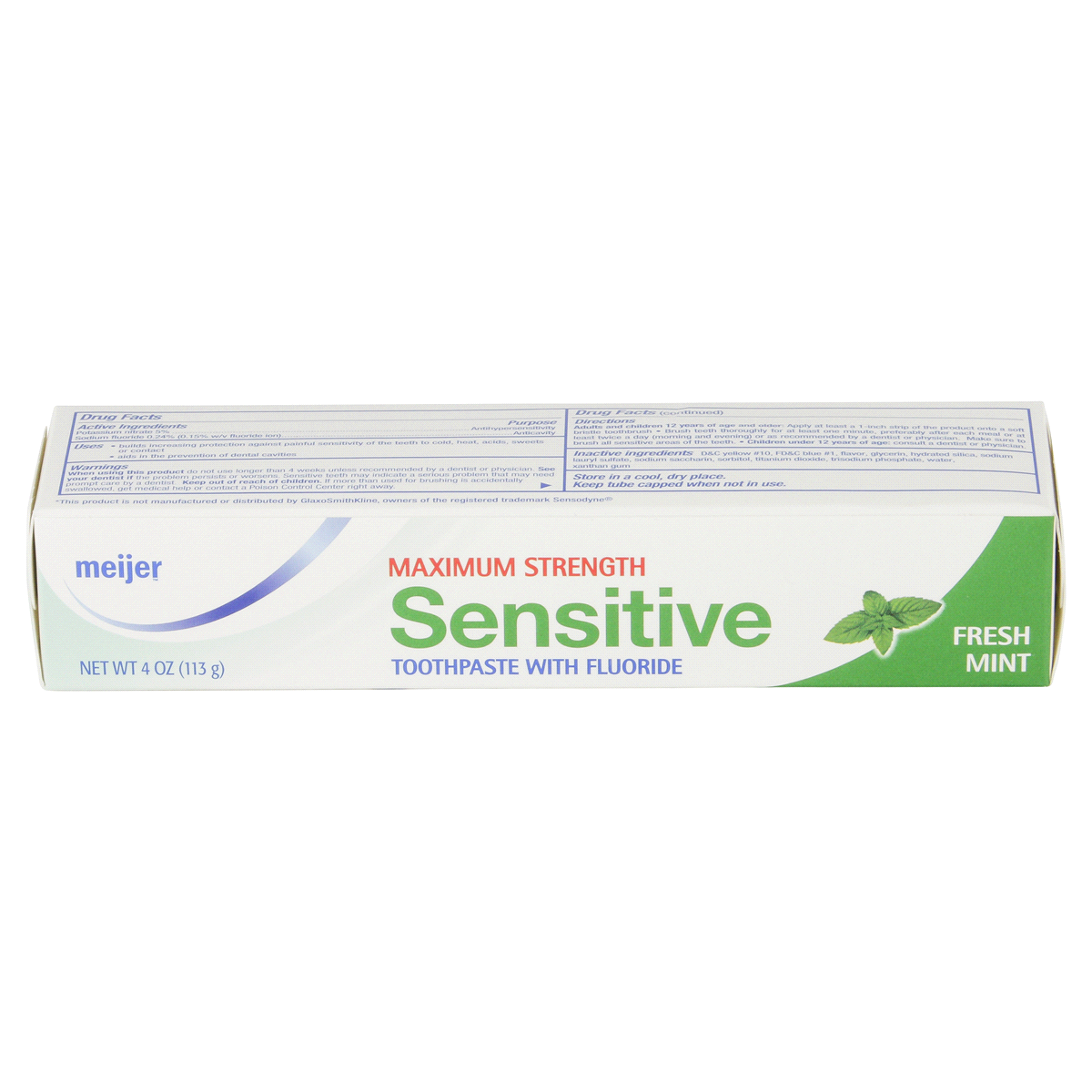 slide 3 of 4, Meijer Maximum Strength Sensitive Toothpaste, 4 oz