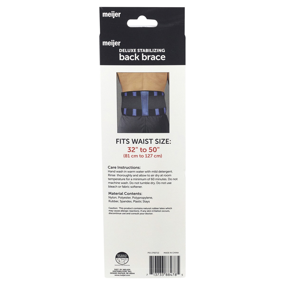 slide 2 of 2, Meijer Deluxe Stabilizing Back Support Brace One Size Fits Most, 1 ct