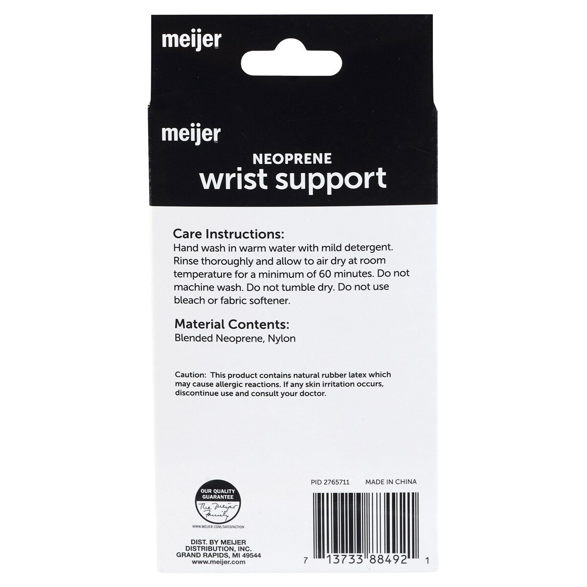 slide 2 of 2, Meijer Neoprene Wrist Support Brace, One Size, 1 ct