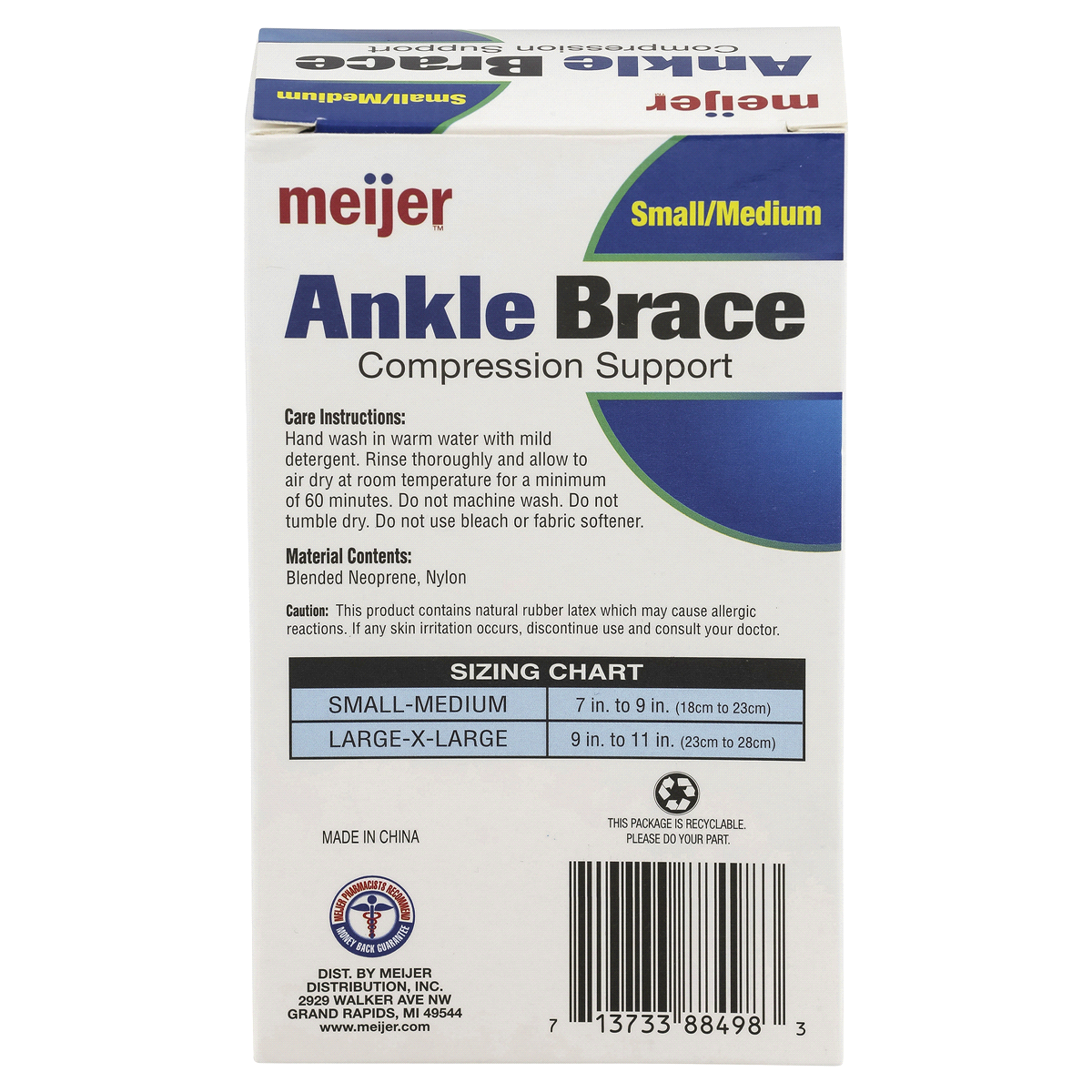 slide 3 of 3, Meijer Ankle Brace Small/Medium, 1 ct