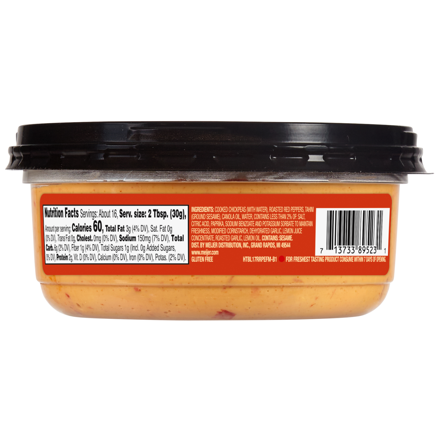 slide 2 of 3, Fresh from Meijer Roasted Red Pepper Hummus, 17 oz