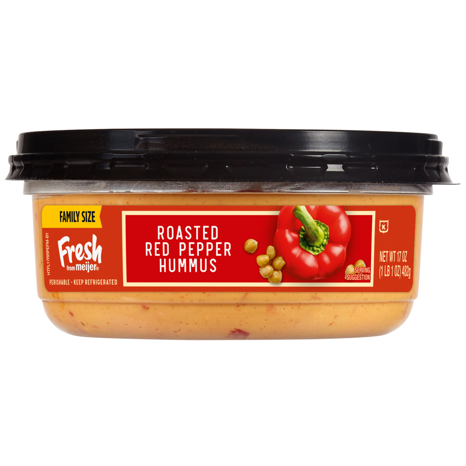 slide 3 of 3, Fresh from Meijer Roasted Red Pepper Hummus, 17 oz