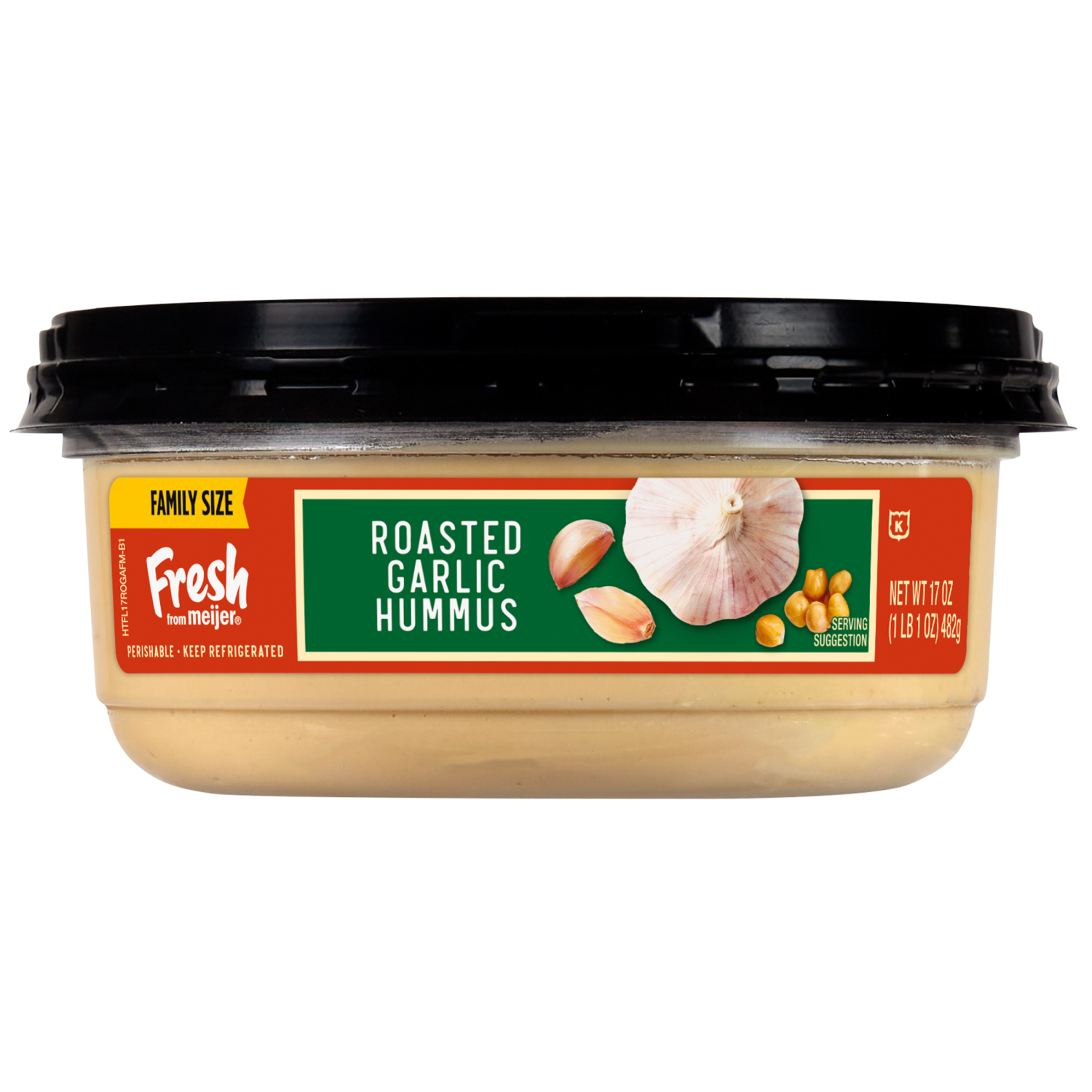 slide 3 of 3, Fresh from Meijer Roasted Garlic Hummus, 17 oz