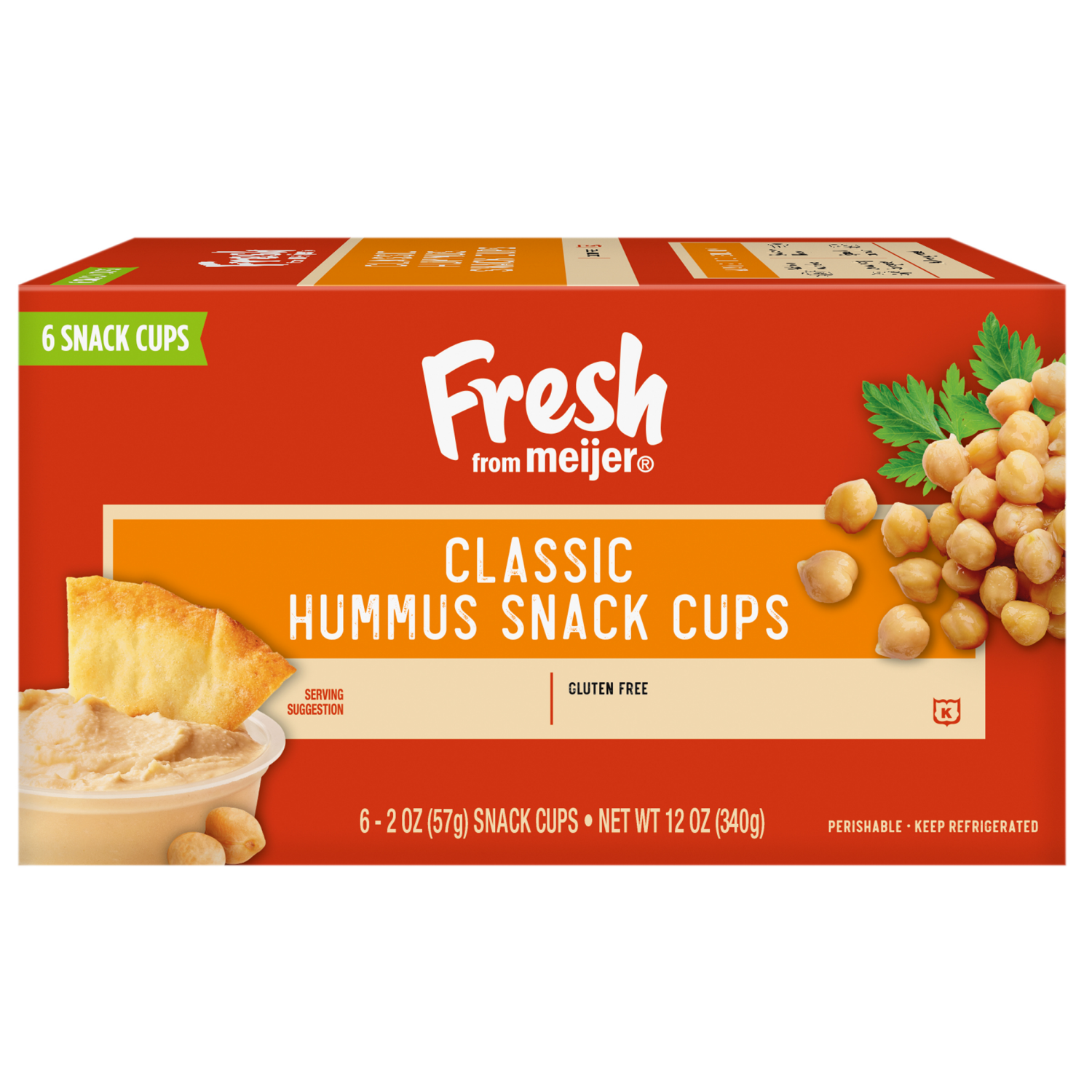 slide 2 of 8, Fresh from Meijer Original Hummus Snack Cups, 6 Snack Cups, 6 ct; 2 oz