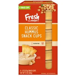 Fresh From Meijer Original Hummus Snack Cups, 6 Pack/2 Oz. Cups