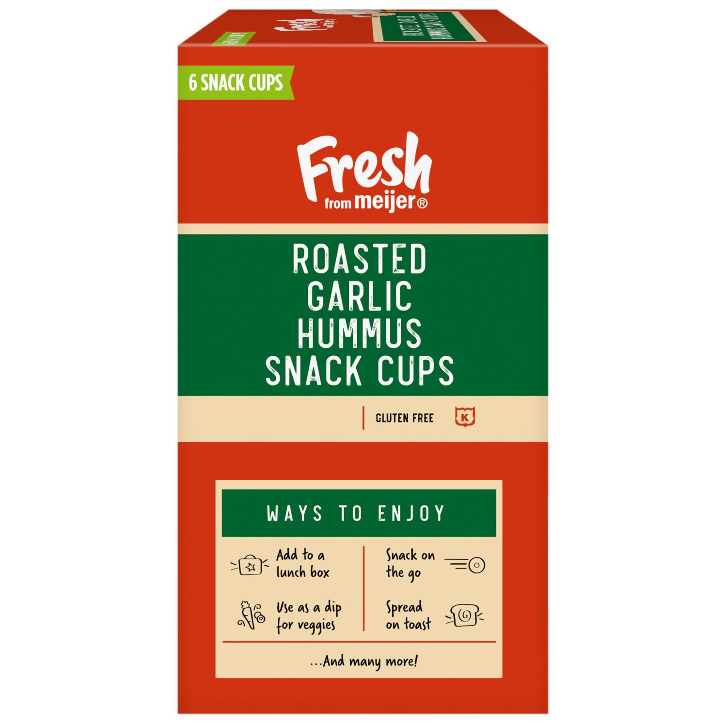 slide 4 of 8, Fresh from Meijer Roasted Garlic Hummus Snack Cups, 6 Snack Cups, 6 ct; 2 oz