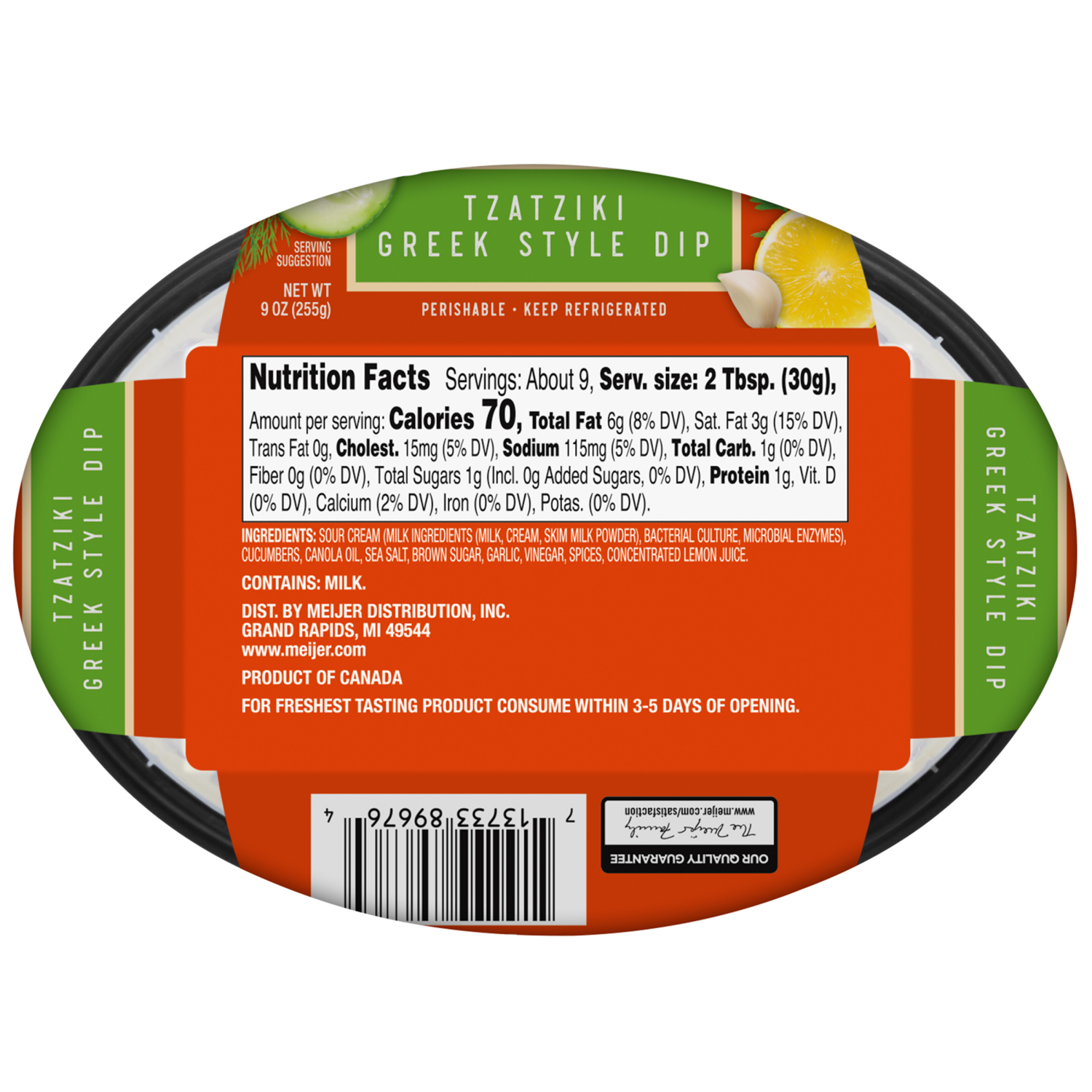 slide 3 of 4, Fresh from Meijer Tzatziki Greek Style Dip, 9 oz