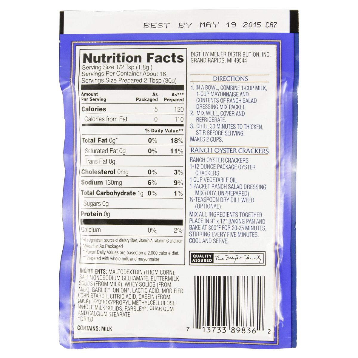 Meijer Ranch Seasoning & Salad Mix 1 oz Shipt