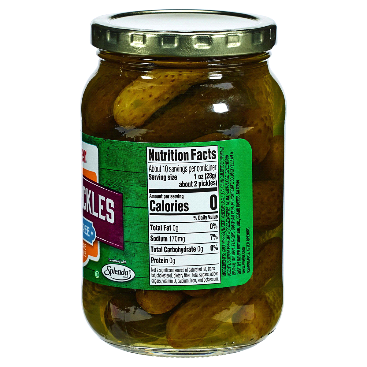 slide 2 of 2, Meijer Sweet Sugar Free Pickles, 16 oz