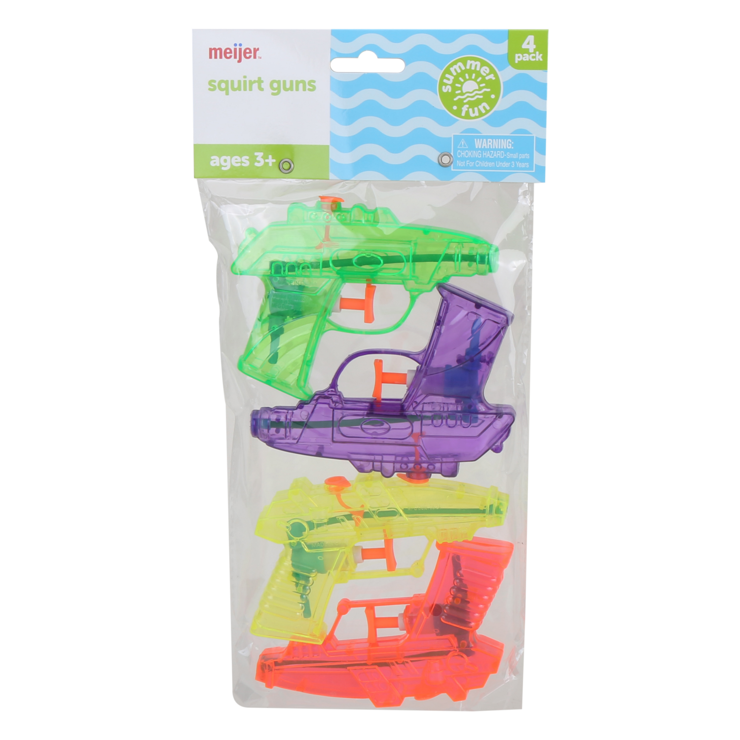 slide 1 of 2, MEIJER 4 PACK SQUIRT GUNS PDQ, 4 ct
