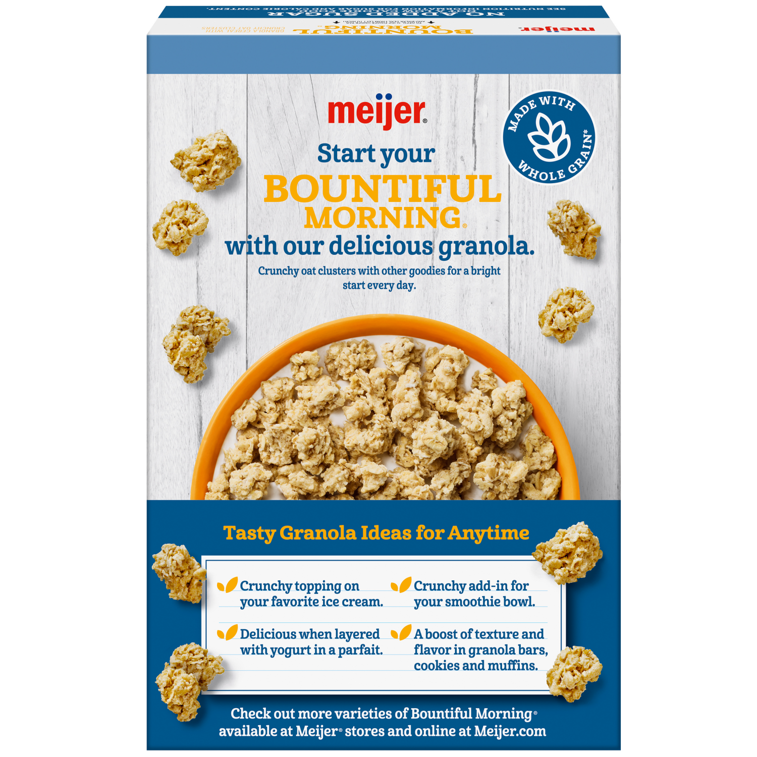 slide 2 of 8, Meijer Bountiful Morning No Sugar Granola, 14 oz