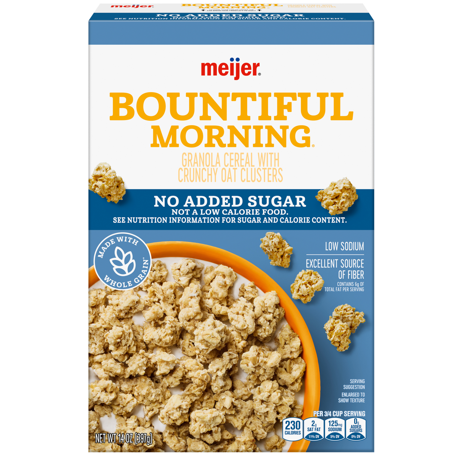 slide 1 of 8, Meijer Bountiful Morning No Sugar Granola, 14 oz
