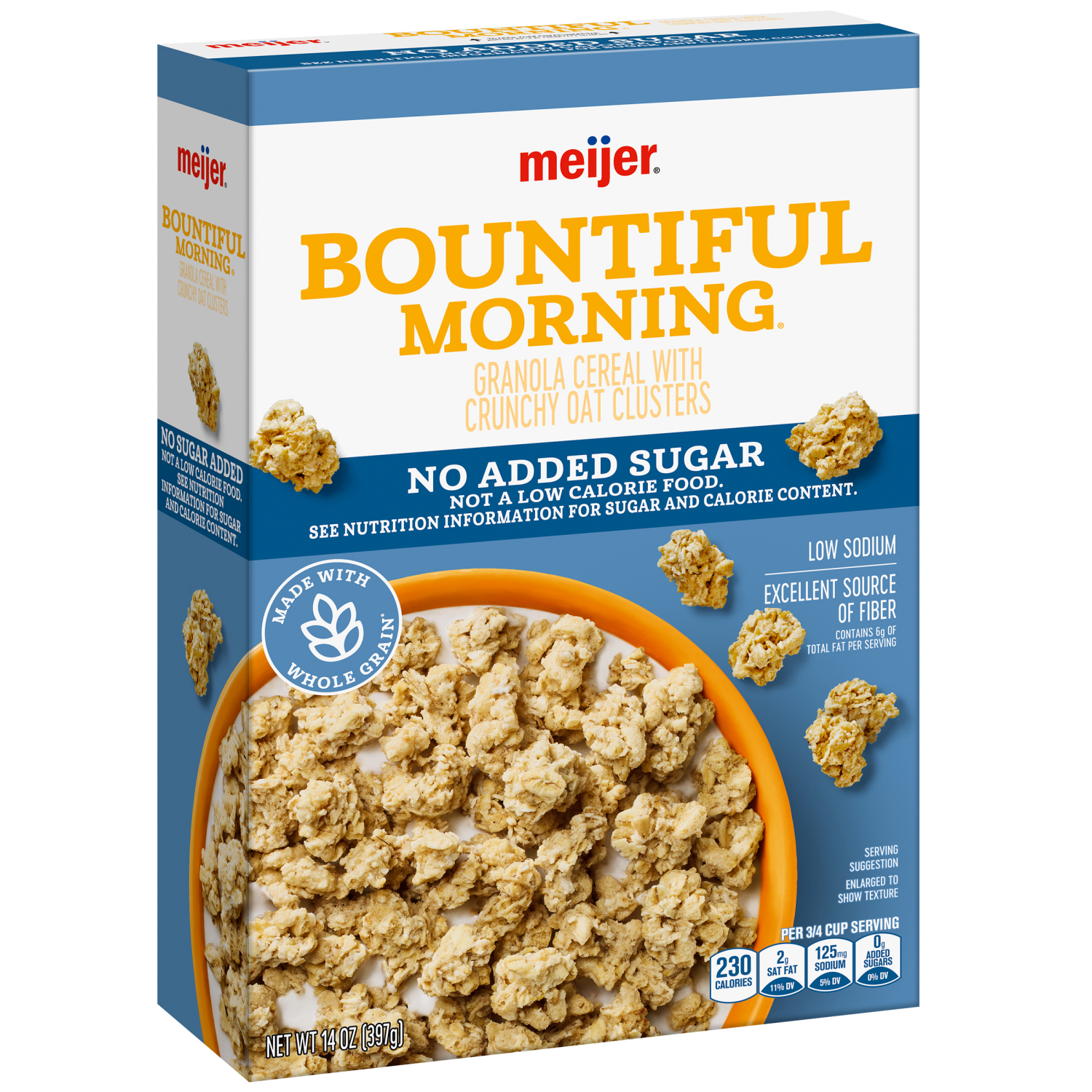 slide 6 of 8, Meijer Bountiful Morning No Sugar Granola, 14 oz