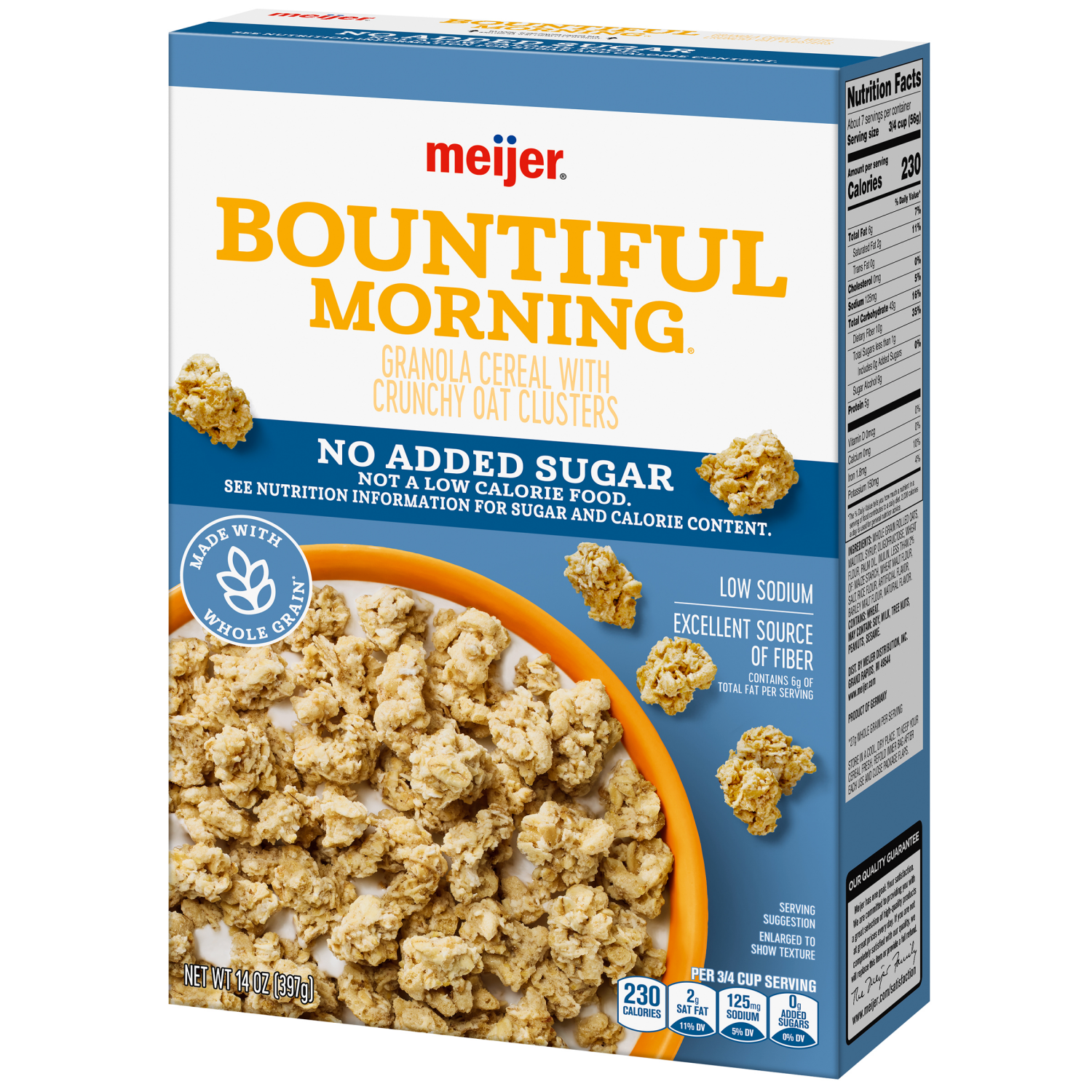 slide 7 of 8, Meijer Bountiful Morning No Sugar Granola, 14 oz