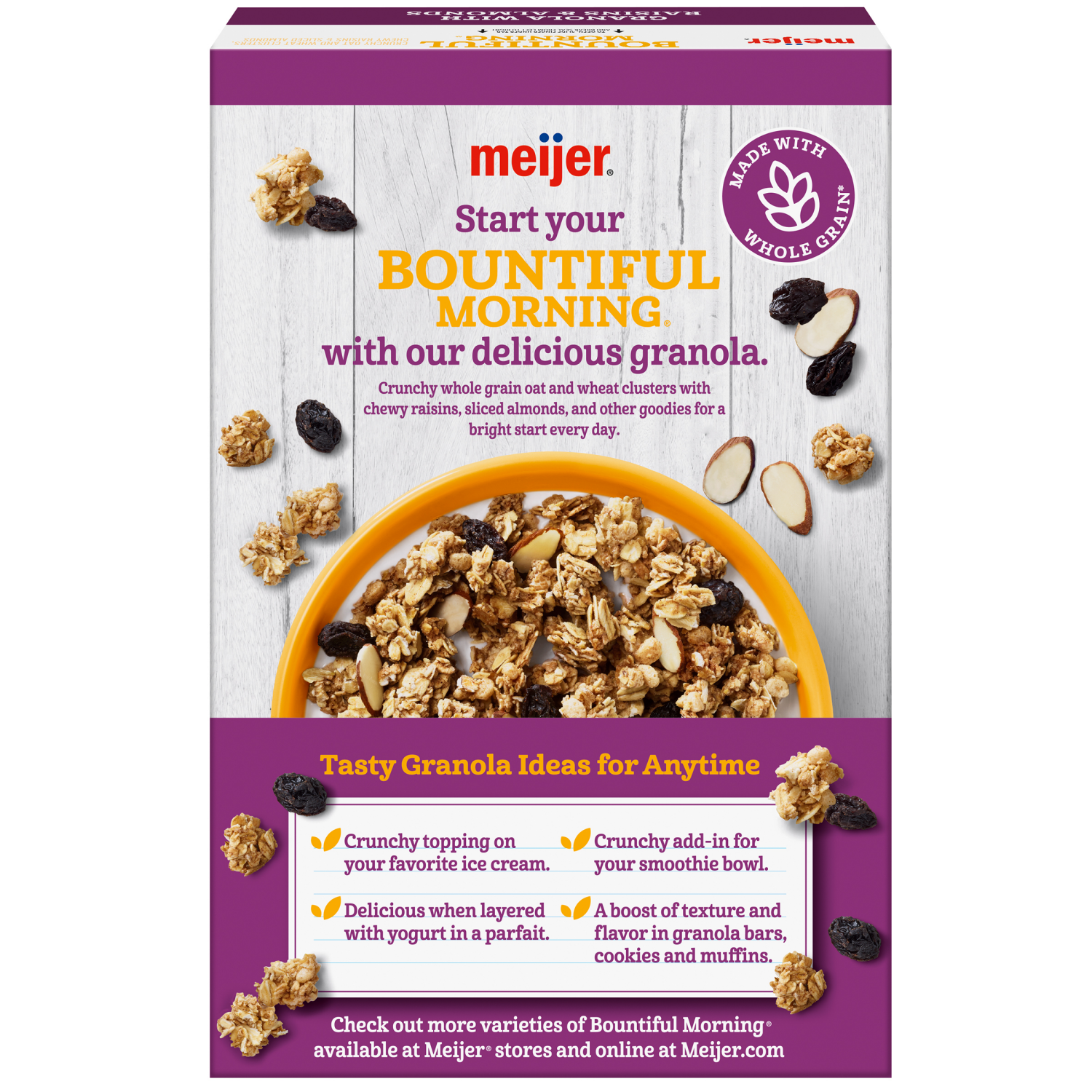 slide 2 of 8, Meijer Fruit & Nut Bountiful Morning Cereal, 18 oz