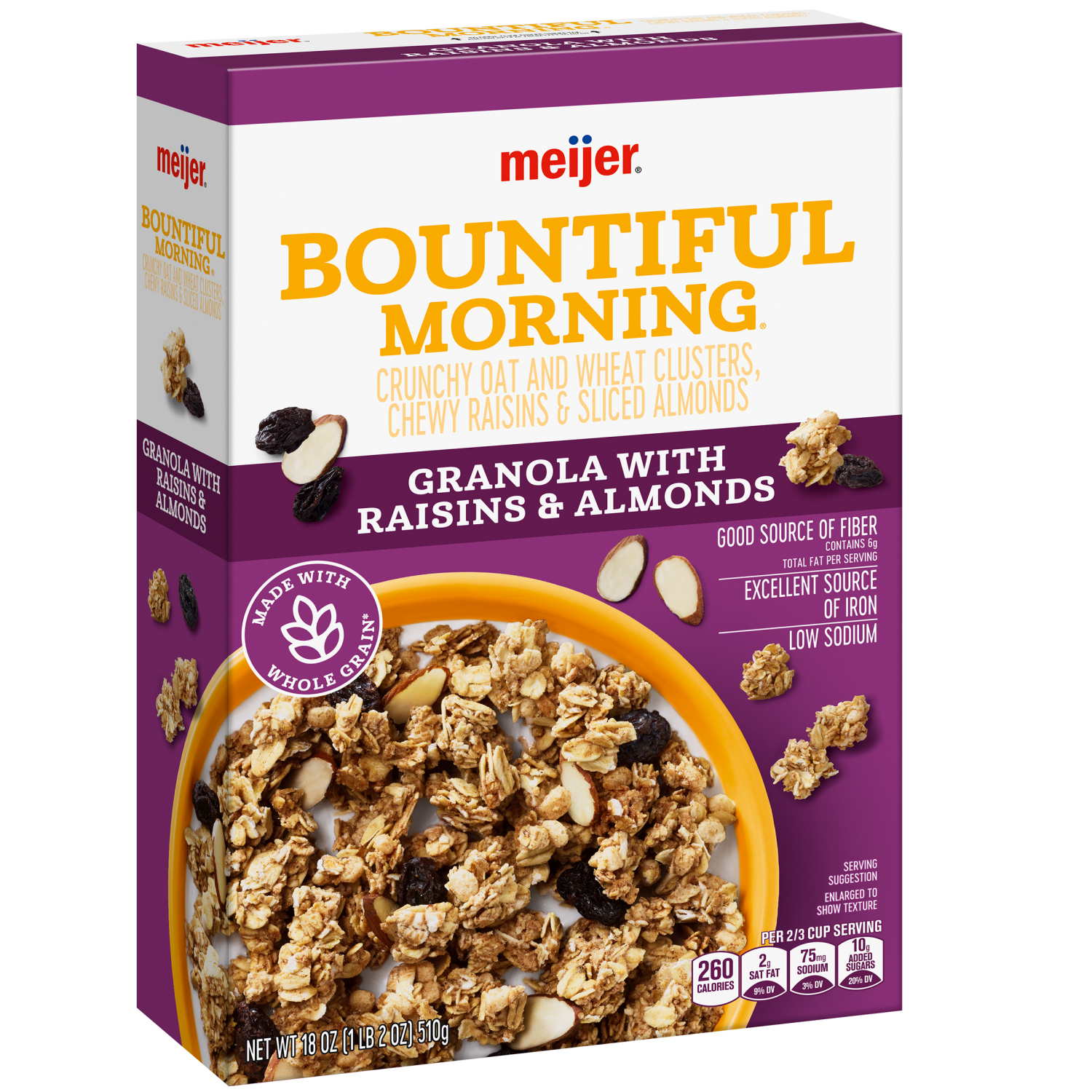 slide 6 of 8, Meijer Fruit & Nut Bountiful Morning Cereal, 18 oz