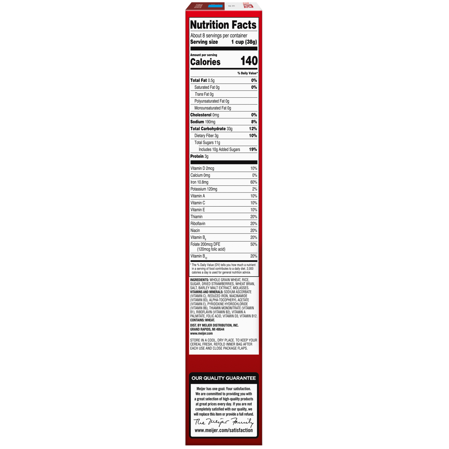 slide 3 of 5, Meijer Rice & Wheat Flakes with Strawberries, 11.2 oz
