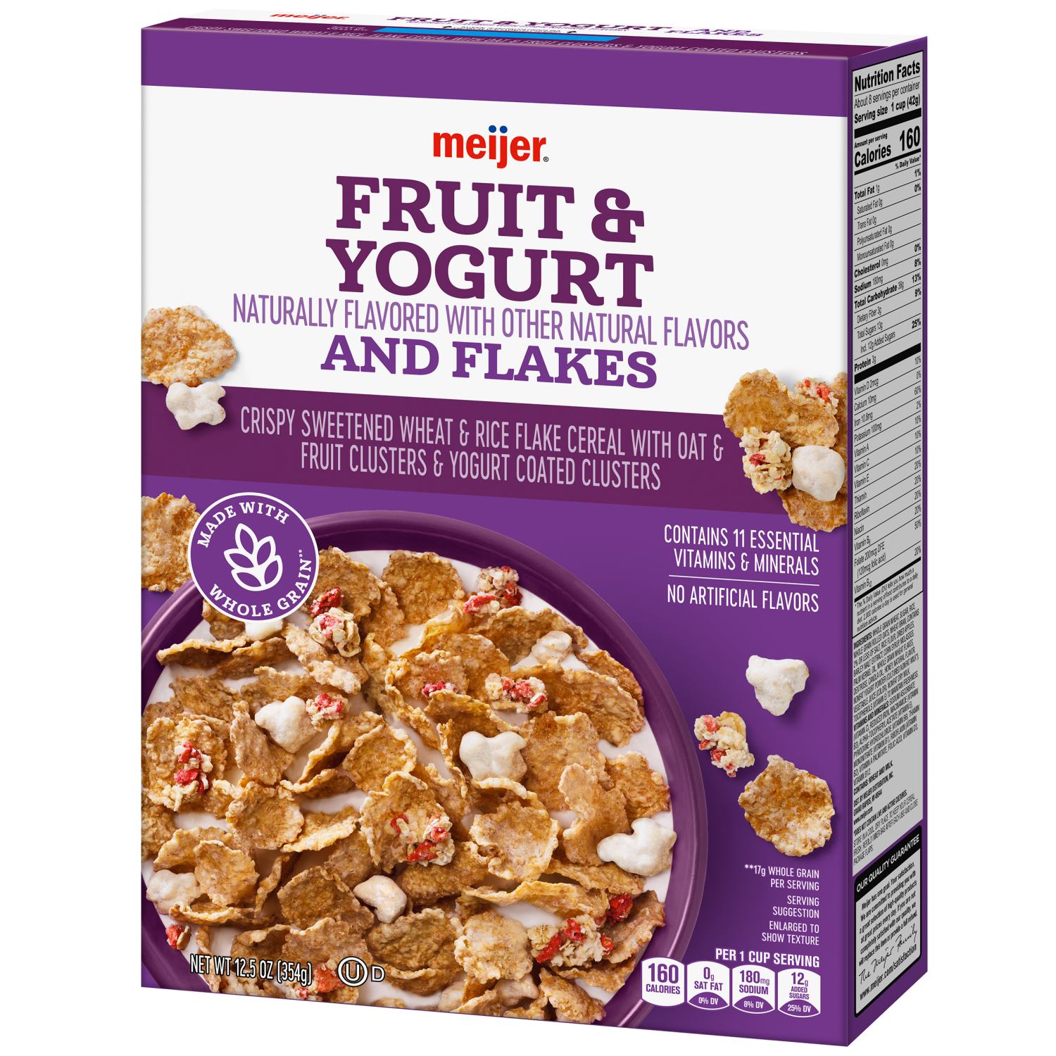 slide 7 of 8, Meijer Fruit & Yogurt Cereal, 12.5 oz