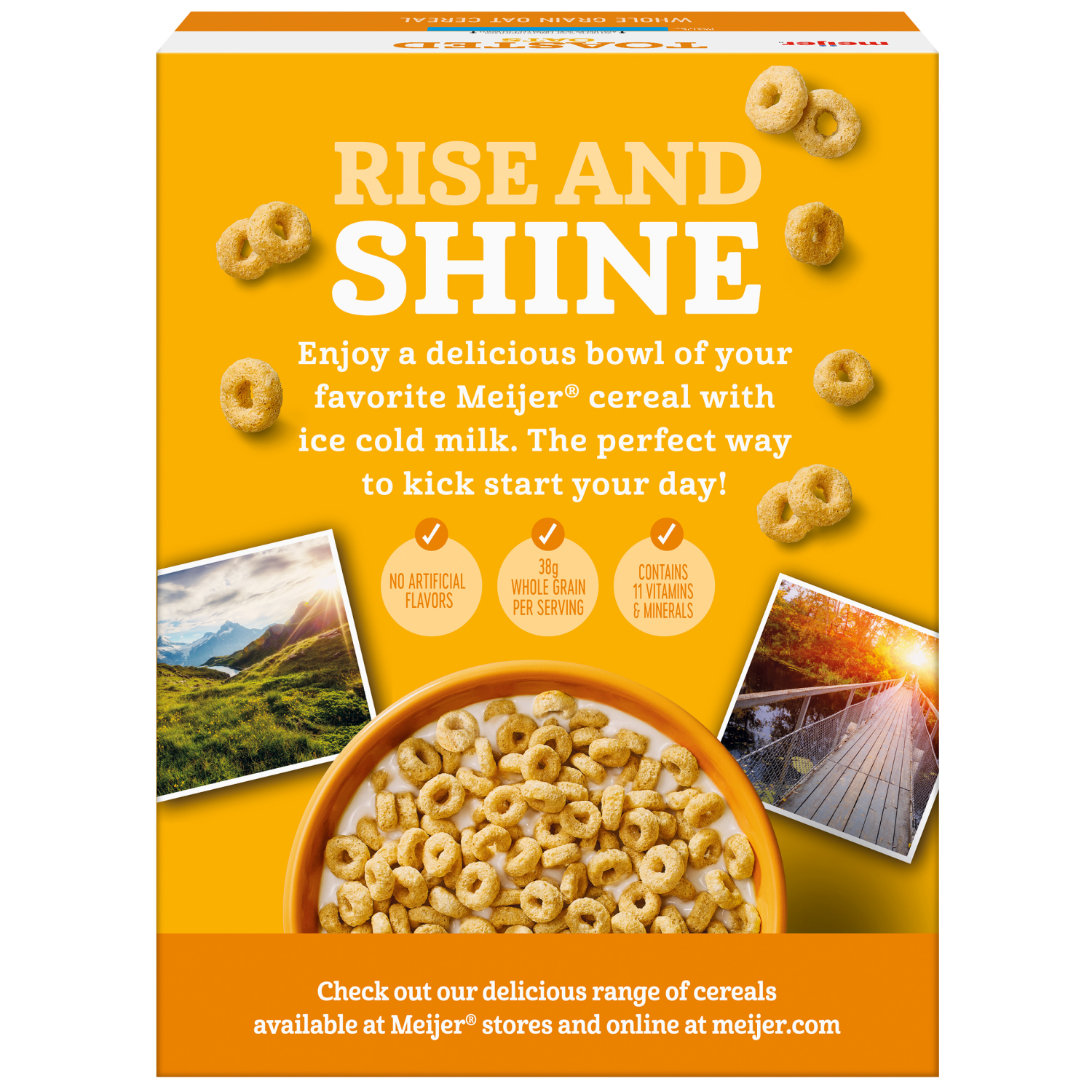 slide 2 of 8, Meijer Toasted Oats Cereal, 18 oz