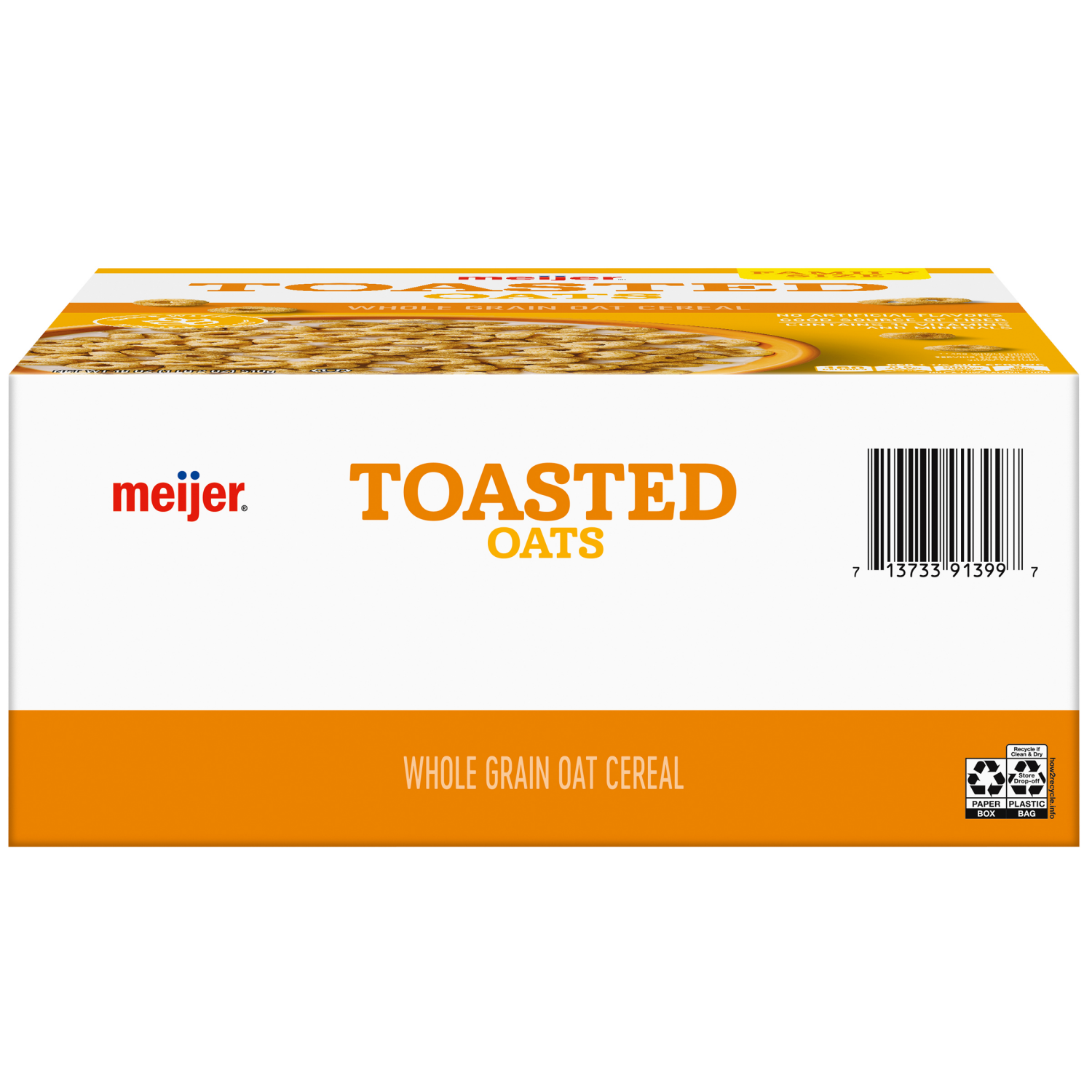 slide 3 of 8, Meijer Toasted Oats Cereal, 18 oz