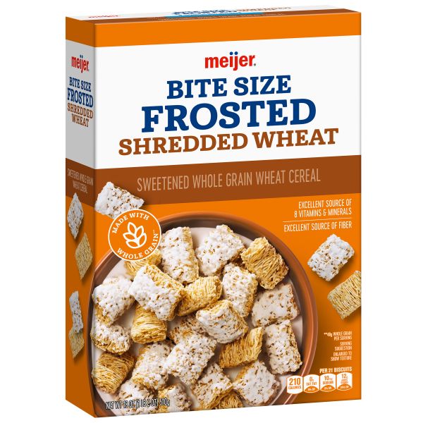 slide 5 of 29, Meijer Bite Sized Frosted Shredded Wheat Cereal, 18 oz