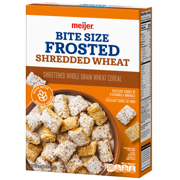 slide 9 of 29, Meijer Bite Sized Frosted Shredded Wheat Cereal, 18 oz