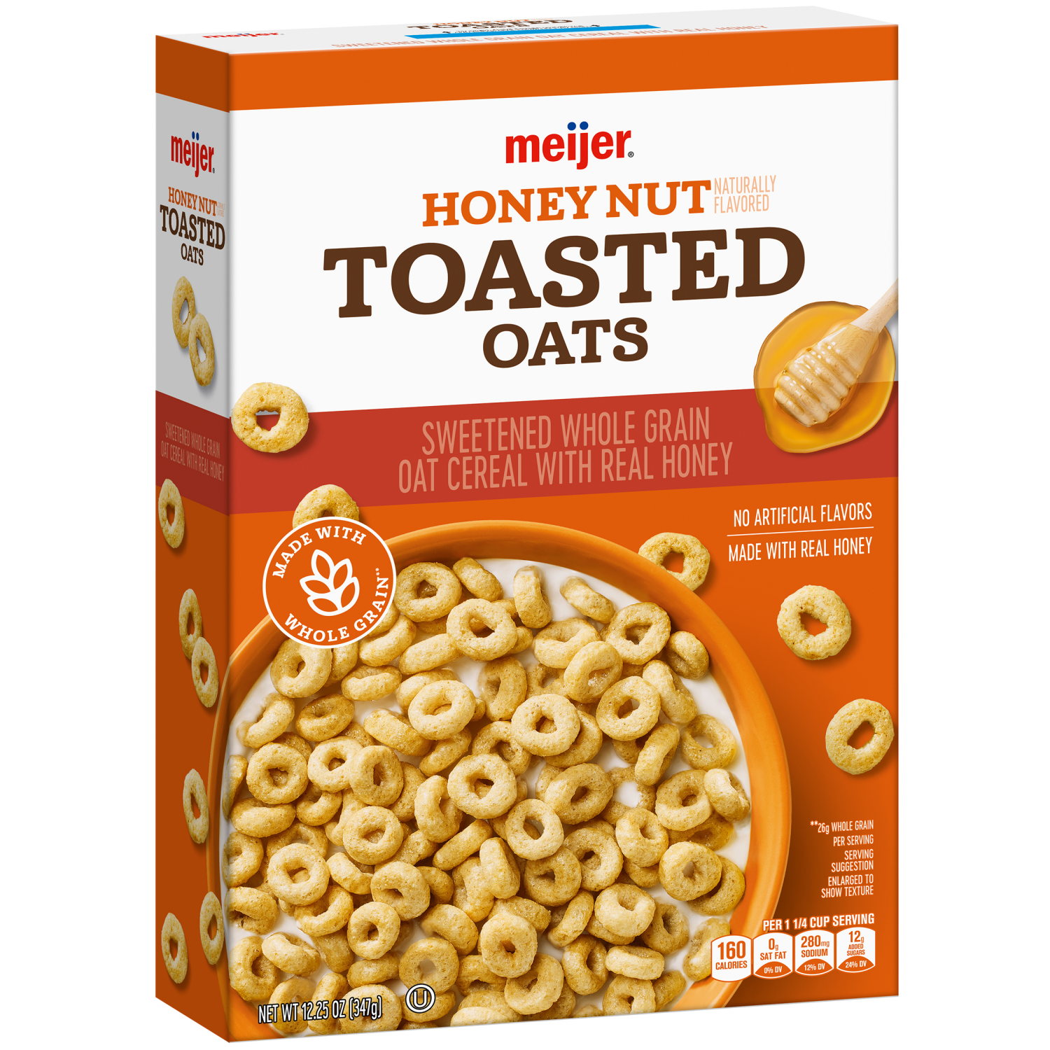 slide 6 of 8, Meijer Honey Nut Toasted Oats, 12.25 oz