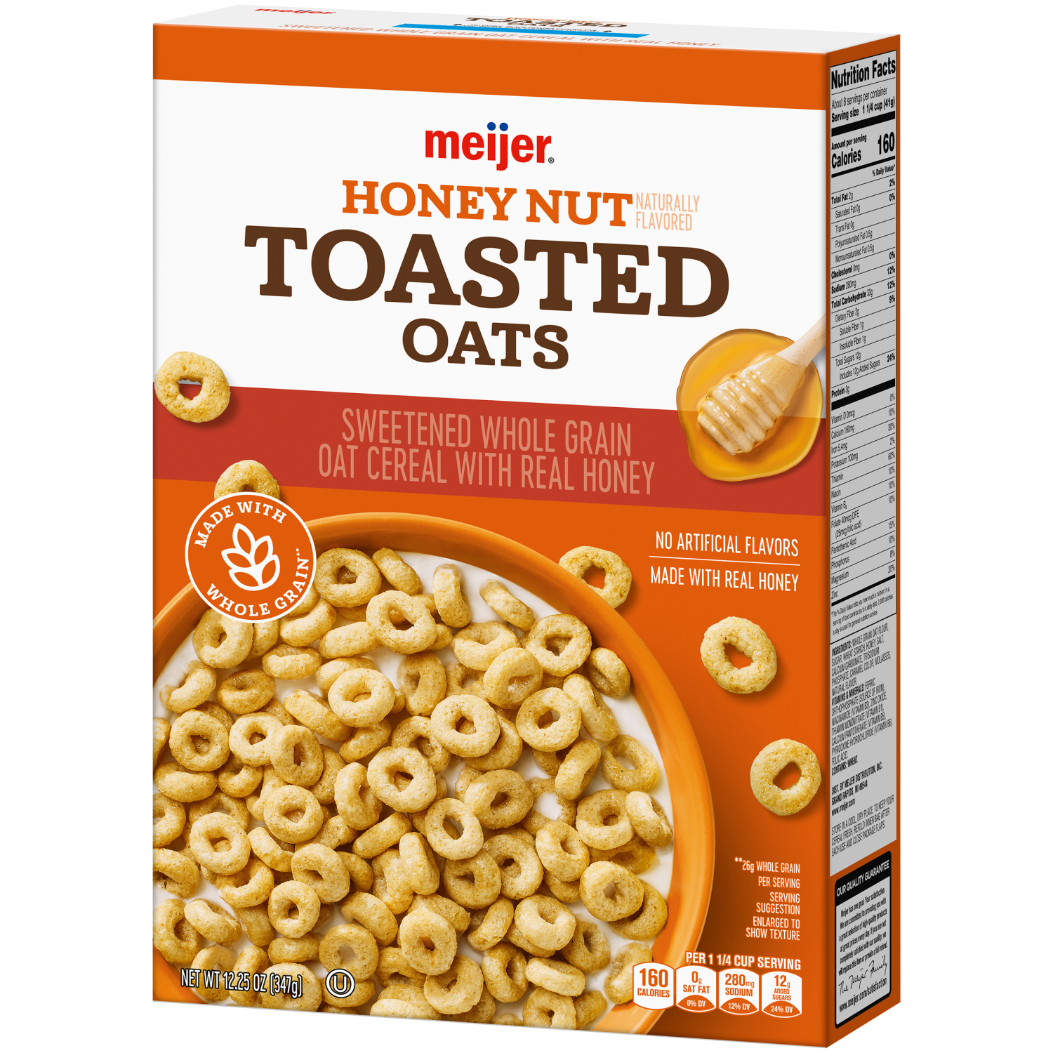 slide 7 of 8, Meijer Honey Nut Toasted Oats, 12.25 oz