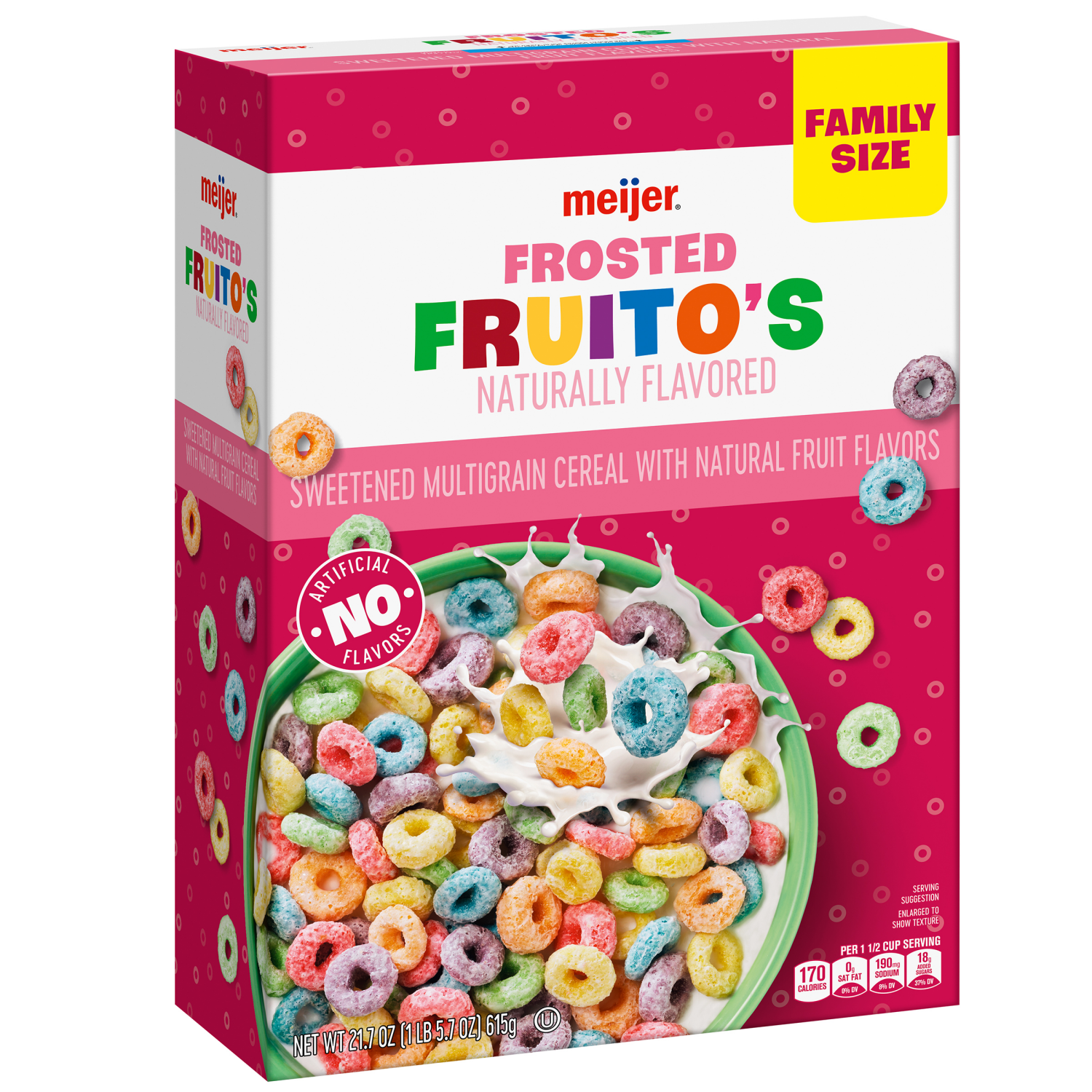 slide 4 of 5, Meijer Frosted Fruit O's Cereal, 21.7 oz