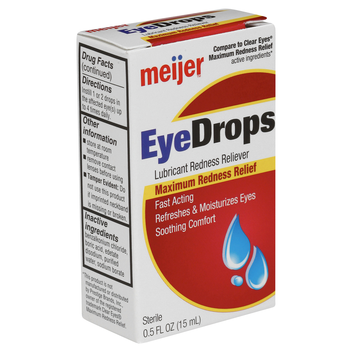 slide 2 of 6, Meijer Eye Drops, Maximum Redness Relief, 0.5 oz