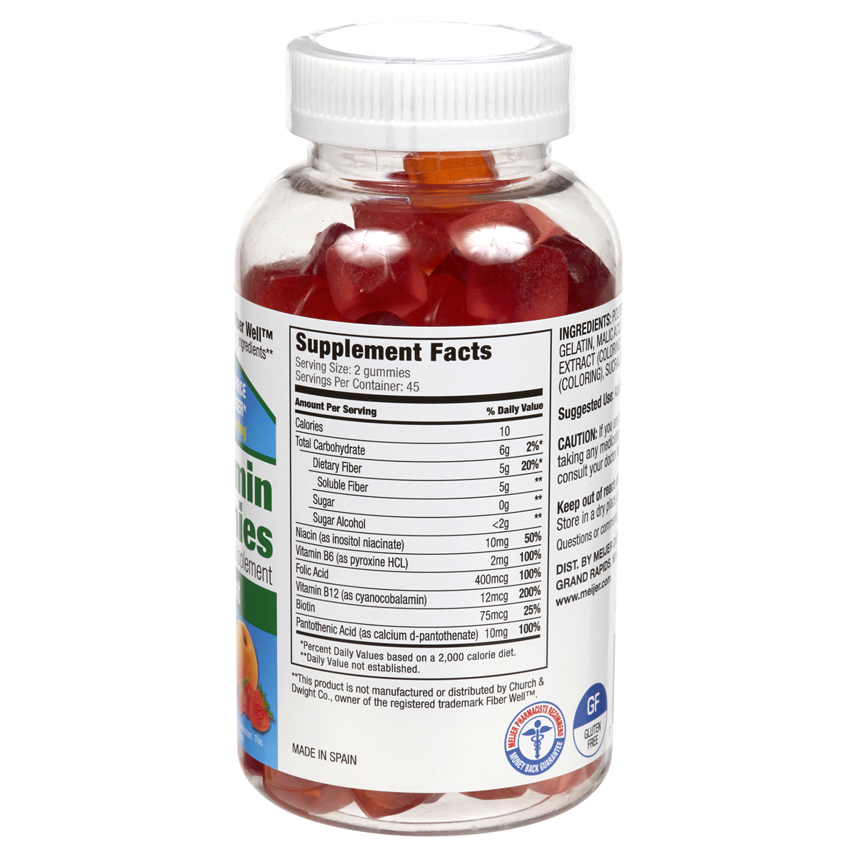 Meijer Fiber + BVitamin Gummies 90 ct Shipt