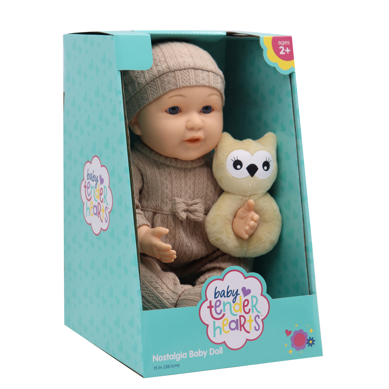 slide 2 of 8, Baby Tender Hearts 14 Inch Baby Doll W Plush Rattle, 7.75 inx12 in