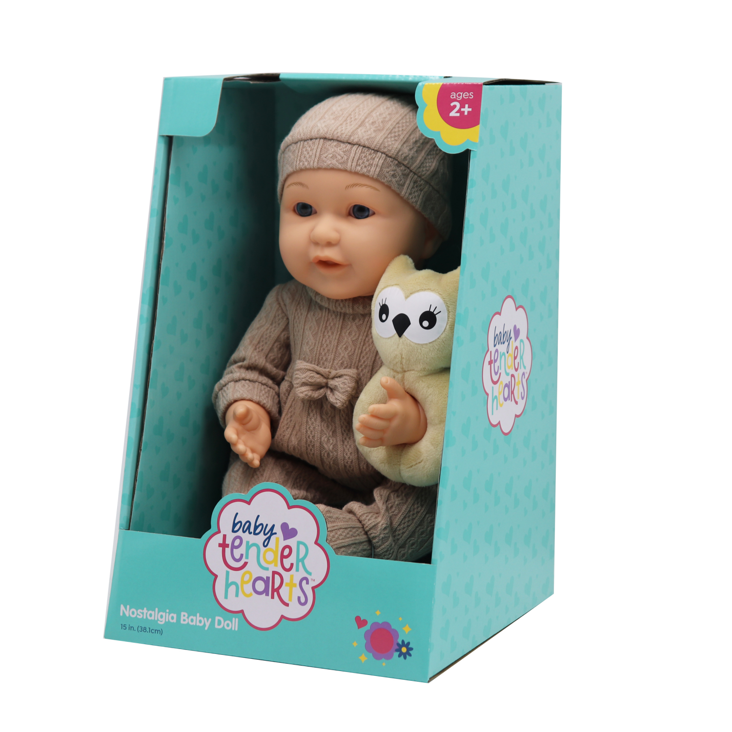 slide 4 of 8, Baby Tender Hearts 14 Inch Baby Doll W Plush Rattle, 7.75 inx12 in